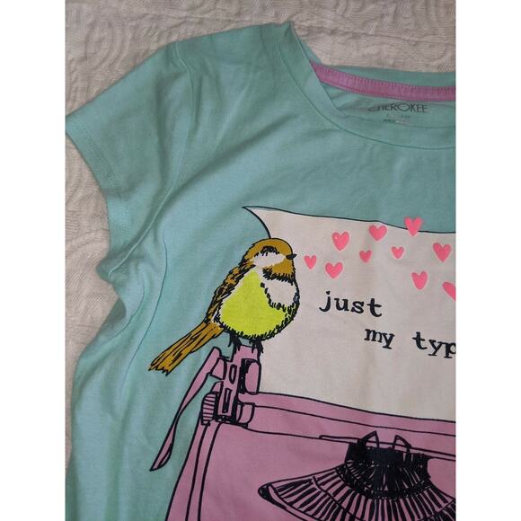 Cherokee girls sz. 10/12 mint green "just my type" cute, fun design. - Picture 6 of 6